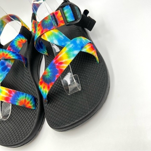6W 6 W WIDE Chaco Women's JCH108946W Rainbow Multicolor Tie Dye Black Sandals - Picture 5 of 13